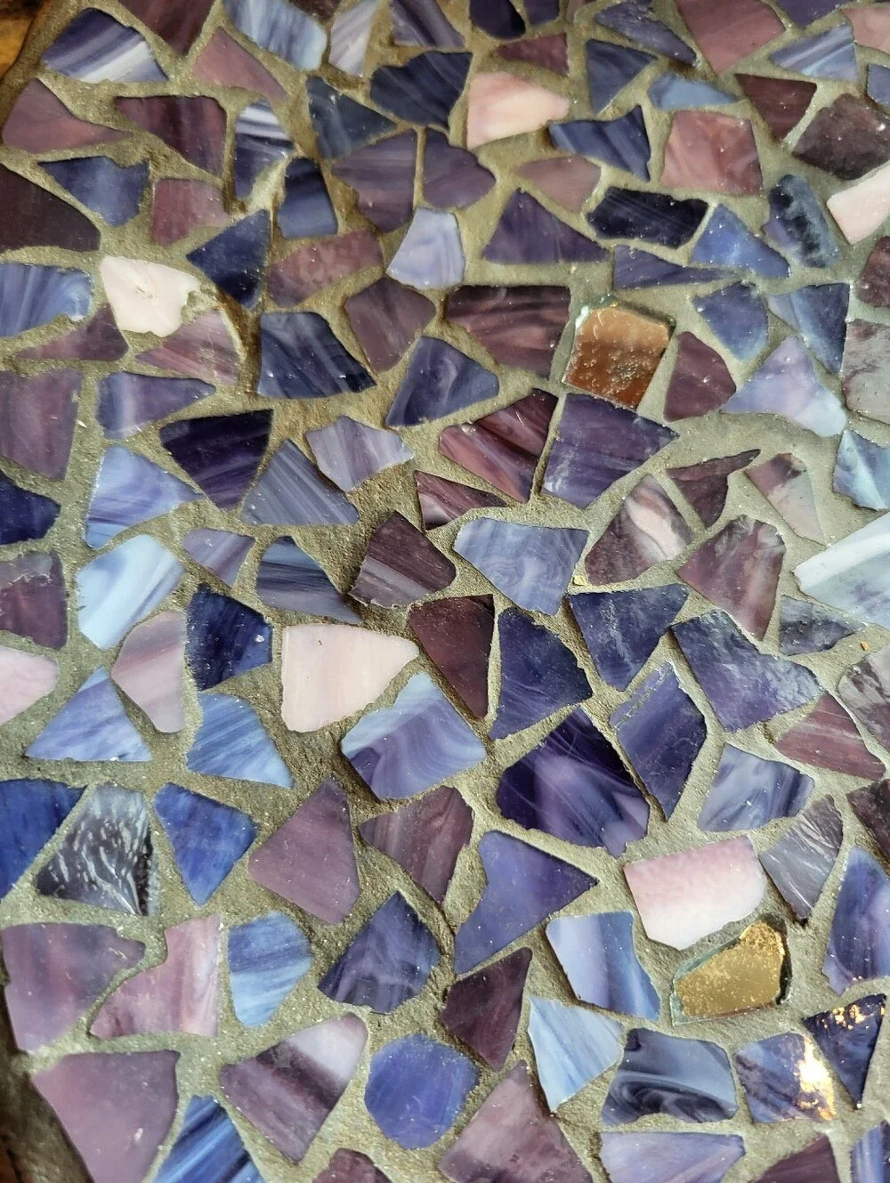 Handmade 13 Inch Mosaic Glass Charger Plate - Purple & Lavender